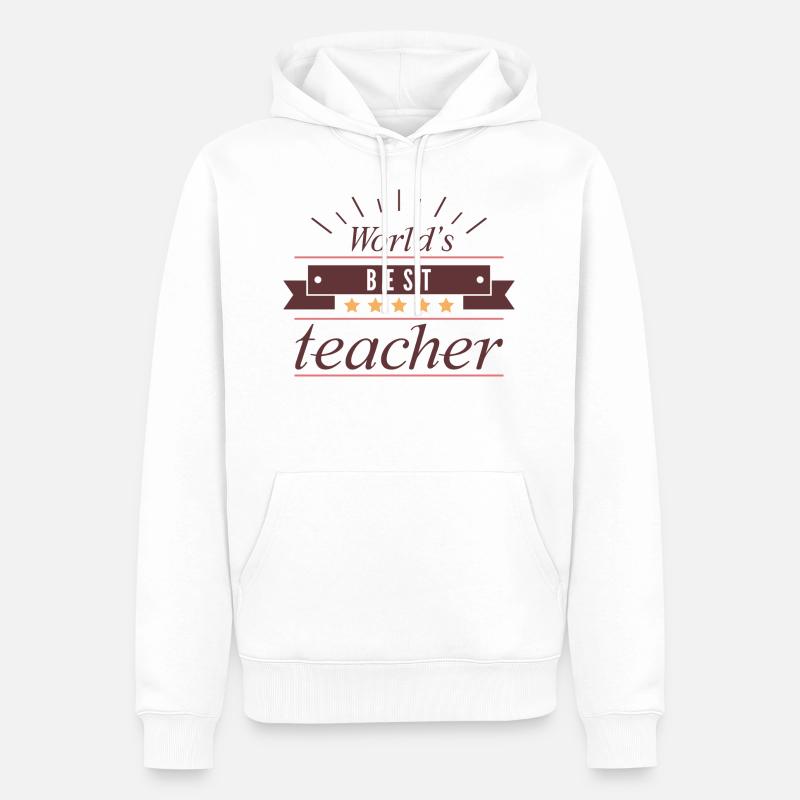 Meilleur professeur du monde - Sweat à capuche Premium bio Homme - blanc