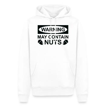 May Contain Nuts - Men’s Premium Organic Hoodie - white - Front - Nico (187cm)