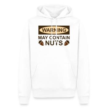 May Contain Nuts - Men’s Premium Organic Hoodie - white - Front - Nico (187cm)