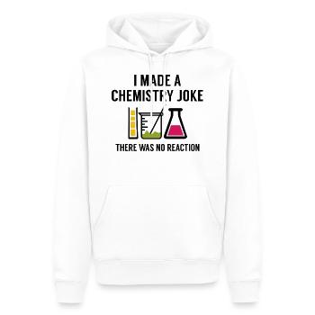 J’ai fait une blague de chimie il n’y a pas eu de réaction - Sweat à capuche Premium bio Homme - blanc - Devant - Nico (187cm)