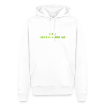 ich gebe die Befehlsgewalt ab - Männer Premium Bio Hoodie - Weiß - Vorne - Nico (187cm)