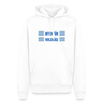 Vorschläge sind willkommen - Männer Premium Bio Hoodie - Weiß - Vorne - Nico (187cm)