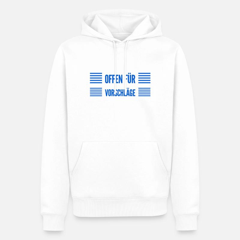 Vorschläge sind willkommen - Männer Premium Bio Hoodie - Weiß