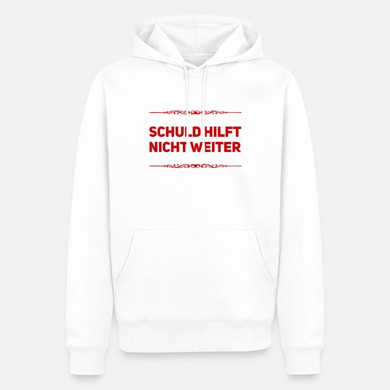 Schuld hilft nicht weiter - Männer Premium Bio Hoodie - Weiß