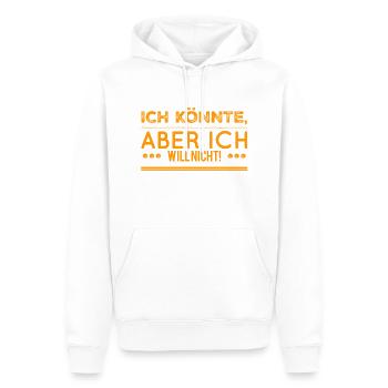 über das können und wollen - Männer Premium Bio Hoodie - Weiß - Vorne - Nico (187cm)