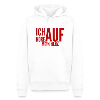 mein Herz weiß alles - Männer Premium Bio Hoodie - Weiß - Vorne - Nico (187cm)