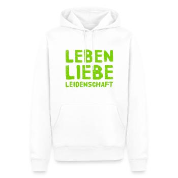 das ist mir wichtig - Männer Premium Bio Hoodie - Weiß - Vorne - Nico (187cm)