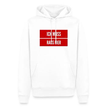 ich halte es nicht mehr aus - Männer Premium Bio Hoodie - Weiß - Vorne - Nico (187cm)