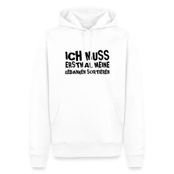 die Gedanken sortieren - Männer Premium Bio Hoodie - Weiß - Vorne - Nico (187cm)