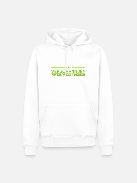 hauen wir endlich ab - Männer Premium Bio Hoodie - Weiß