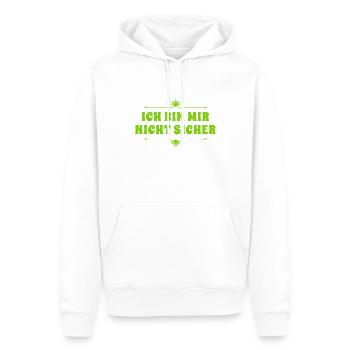 ich bin unsicher - Männer Premium Bio Hoodie - Weiß - Vorne - Nico (187cm)