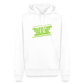 ich habe positive Eigenschaften abbekommen - Männer Premium Bio Hoodie - Weiß - Vorne - Nico (187cm)