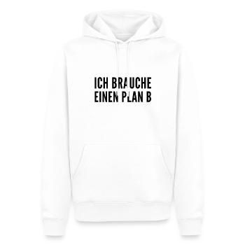 wir brauchen einen Plan B - Männer Premium Bio Hoodie - Weiß - Vorne - Nico (187cm)