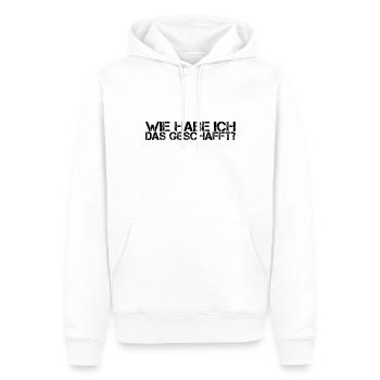 wie habe ich das geschafft? - Männer Premium Bio Hoodie - Weiß - Vorne - Nico (187cm)