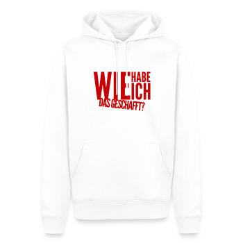 es ist geschafft - Männer Premium Bio Hoodie - Weiß - Vorne - Nico (187cm)