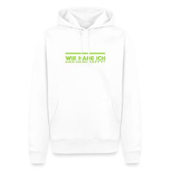 geschafft - Männer Premium Bio Hoodie - Weiß - Vorne - Nico (187cm)