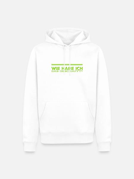geschafft - Männer Premium Bio Hoodie - Weiß