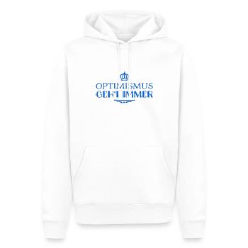 Optimismus ist super - Männer Premium Bio Hoodie - Weiß - Vorne - Nico (187cm)