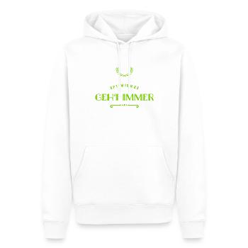 Optimismus ist wunderbar - Männer Premium Bio Hoodie - Weiß - Vorne - Nico (187cm)