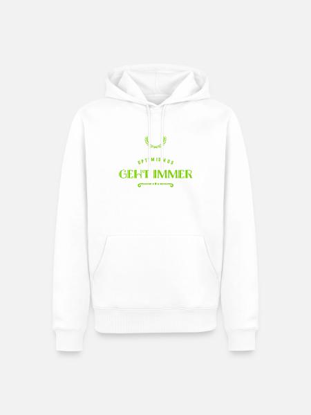 Optimismus ist wunderbar - Männer Premium Bio Hoodie - Weiß