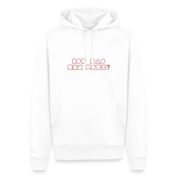 ist das ein Witz? - Männer Premium Bio Hoodie - Weiß - Vorne - Nico (187cm)