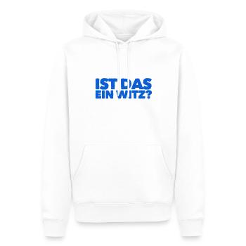 soll das ein Witz sein - Männer Premium Bio Hoodie - Weiß - Vorne - Nico (187cm)