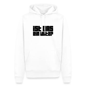 soll das witzig sein? - Männer Premium Bio Hoodie - Weiß - Vorne - Nico (187cm)