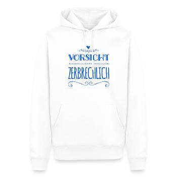 ich könnte zerbrechen - Männer Premium Bio Hoodie - Weiß - Vorne - Nico (187cm)