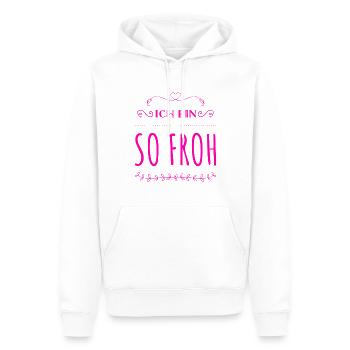 ich bin so glücklich - Männer Premium Bio Hoodie - Weiß - Vorne - Nico (187cm)