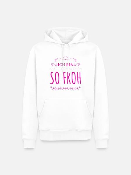ich bin so glücklich - Männer Premium Bio Hoodie - Weiß