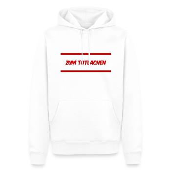 das ist witzig - Männer Premium Bio Hoodie - Weiß - Vorne - Nico (187cm)