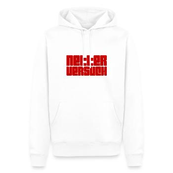 was für ein Versuch - Männer Premium Bio Hoodie - Weiß - Vorne - Nico (187cm)