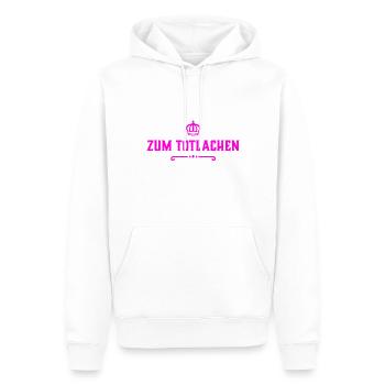 das ist komisch - Männer Premium Bio Hoodie - Weiß - Vorne - Nico (187cm)