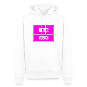 du hast es wenigstens versucht - Männer Premium Bio Hoodie - Weiß - Vorne - Nico (187cm)