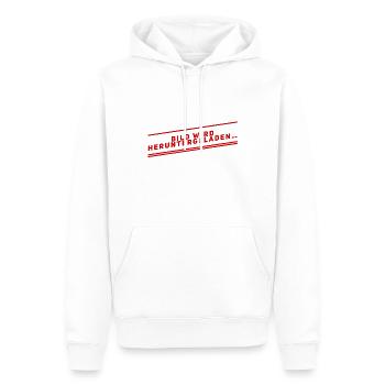 wird heruntergeladen - Männer Premium Bio Hoodie - Weiß - Vorne - Nico (187cm)