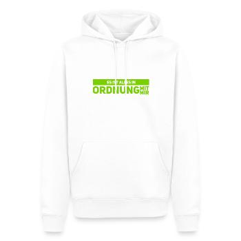 es ist alles in Ordnung - Männer Premium Bio Hoodie - Weiß - Vorne - Nico (187cm)