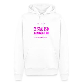 ich fühle mich wunderbar - Männer Premium Bio Hoodie - Weiß - Vorne - Nico (187cm)