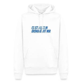 ich fühle mich hervorragend - Männer Premium Bio Hoodie - Weiß - Vorne - Nico (187cm)