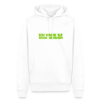 ich habe es ebenso gesehen - Männer Premium Bio Hoodie - Weiß - Vorne - Nico (187cm)