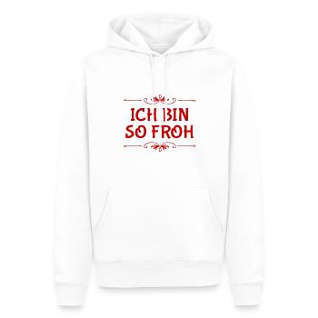 ich bin fröhlich - Männer Premium Bio Hoodie - Weiß - Vorne - Nico (187cm)