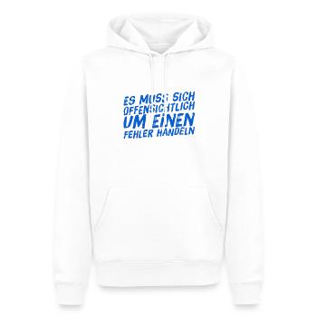 offenkundig ein Fehler - Männer Premium Bio Hoodie - Weiß - Vorne - Nico (187cm)