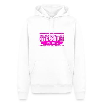 augenscheinlich ein Fehler - Männer Premium Bio Hoodie - Weiß - Vorne - Nico (187cm)