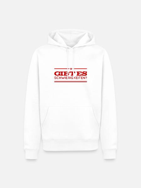 gibt es Schwierigkeiten? - Männer Premium Bio Hoodie - Weiß