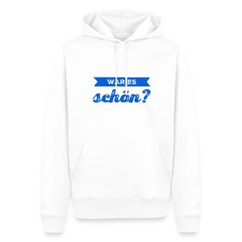 war es gut? - Männer Premium Bio Hoodie - Weiß - Vorne - Nico (187cm)