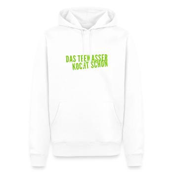 Bock auf Tee? - Männer Premium Bio Hoodie - Weiß - Vorne - Nico (187cm)