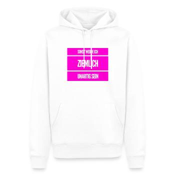ich kann unartig sein - Männer Premium Bio Hoodie - Weiß - Vorne - Nico (187cm)