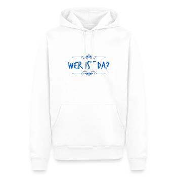 wer bist du? - Männer Premium Bio Hoodie - Weiß - Vorne - Nico (187cm)