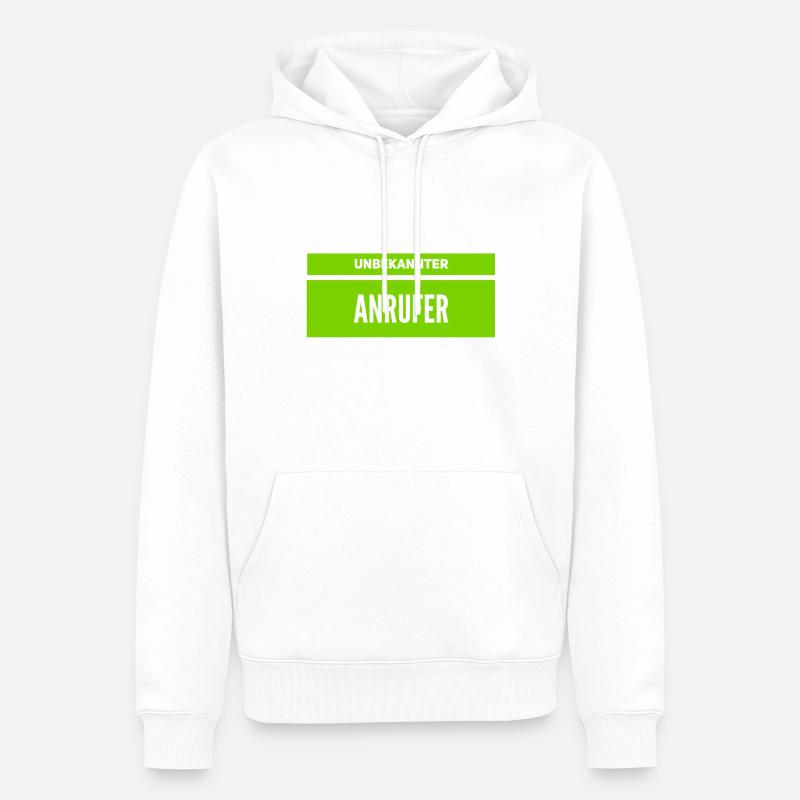 wer ruft da an? - Männer Premium Bio Hoodie - Weiß