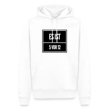 die Zeit läuft - Männer Premium Bio Hoodie - Weiß - Vorne - Nico (187cm)