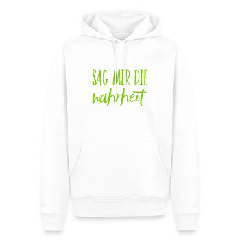 sei ehrlich - Männer Premium Bio Hoodie - Weiß - Vorne - Nico (187cm)